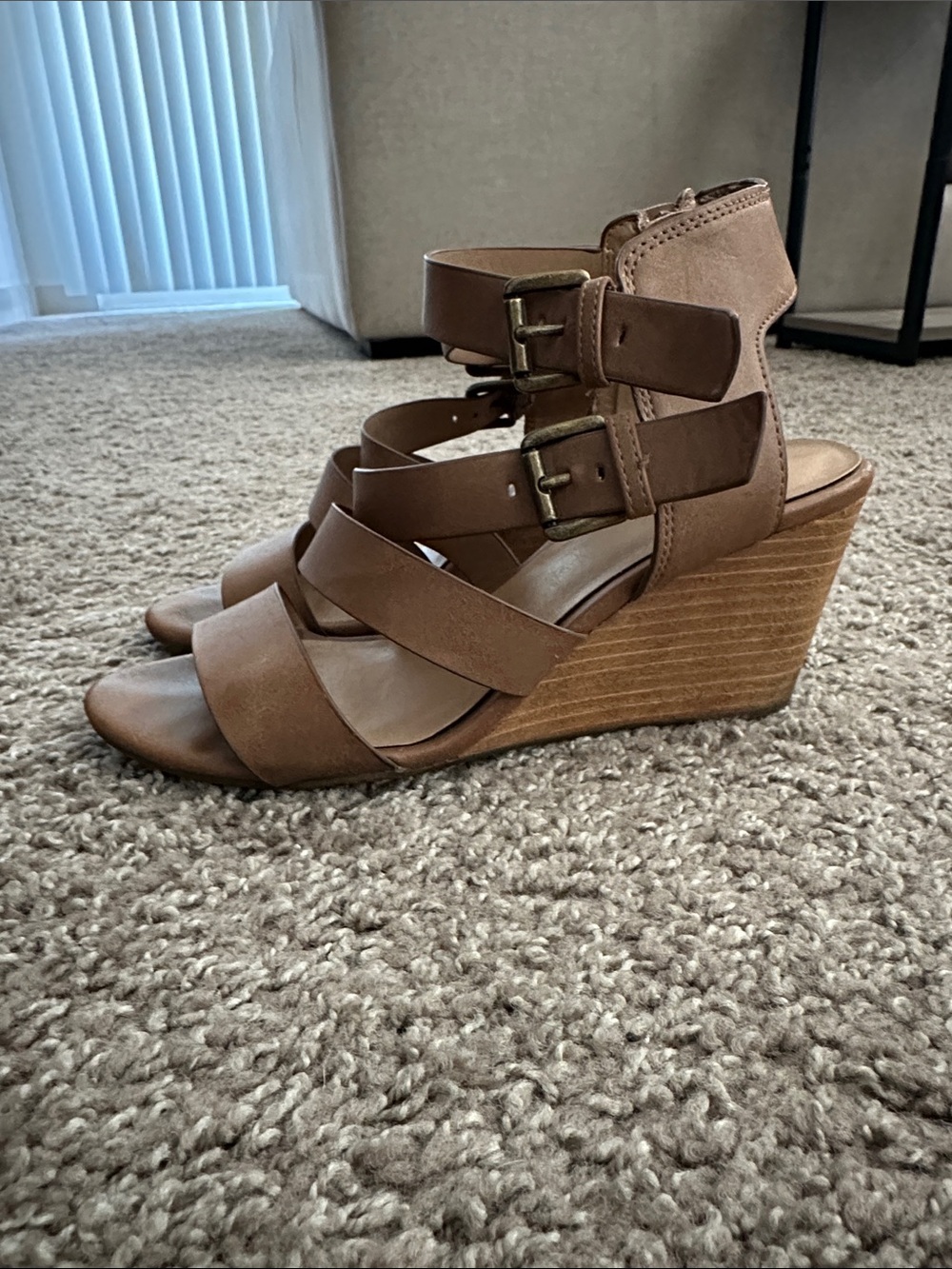 Strappy Brown Wedges
